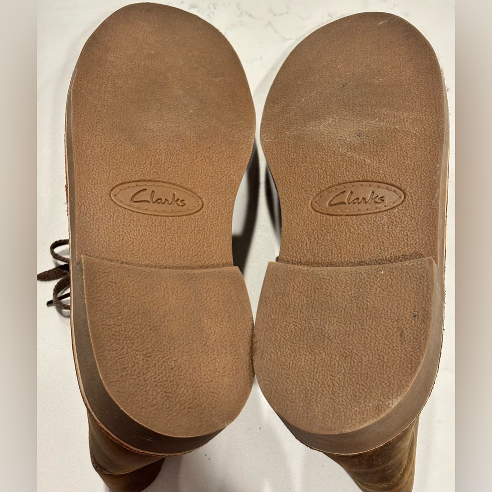 CLARKS Bushacre 2 Men's Chukka Boots Distressed Brown Leather Lace-up Size 9.5 - Picture 5 of 8